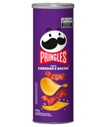 Papas fritas Pringles sabor Cheddar e Bacon 105 gr