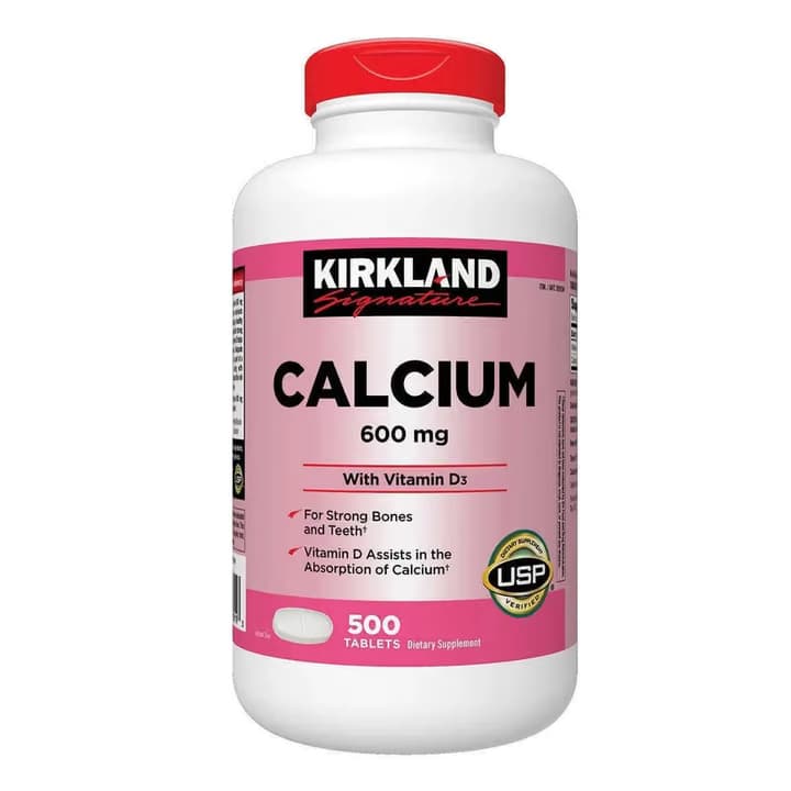 Calcio 600mg con Vitamina D3 500 unds Kirkland Signature