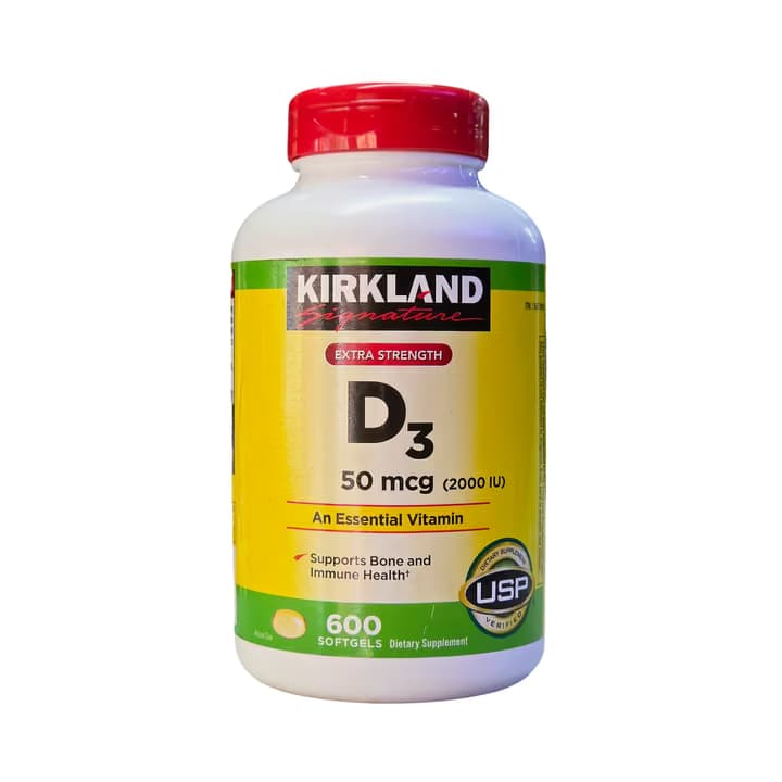 Vitamina D3 50 mcg 600 Capsulas Kirkland Signature