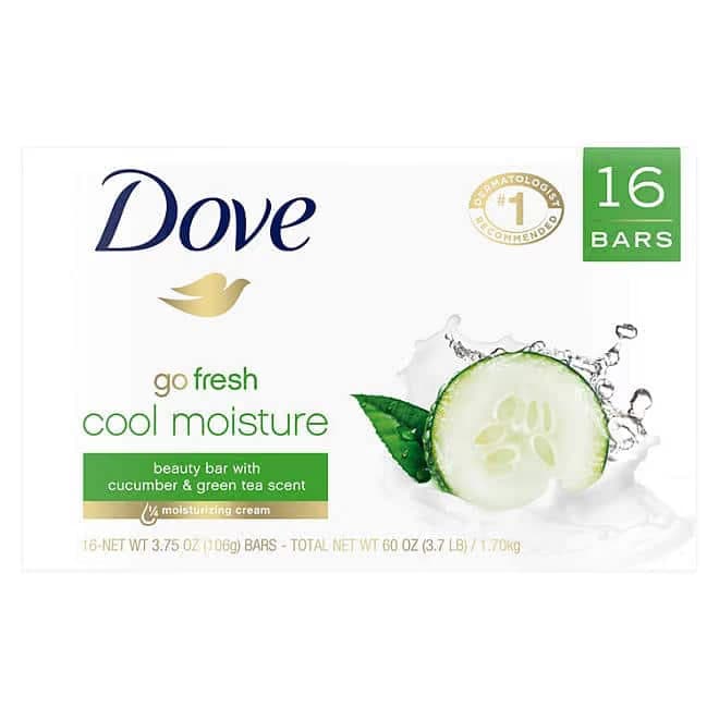 Jabon de Baño Pepino 106gr x 16 Unds Dove Go Fresh