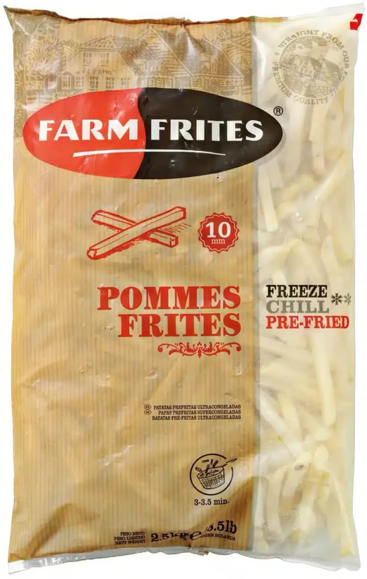 Papas Prefritas 10mm 2.5Kg Farm Frites