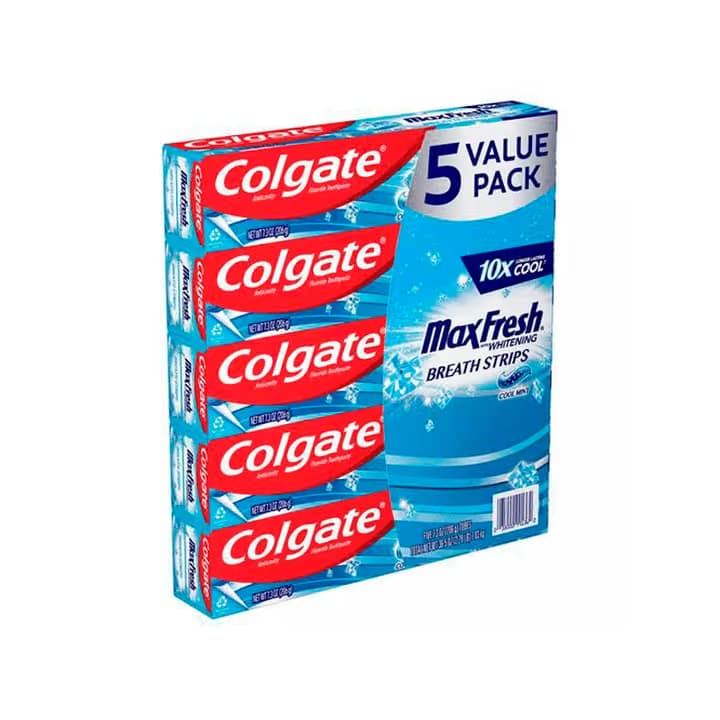 Crema dental 206g x 5 unds Colgate MaxFresh