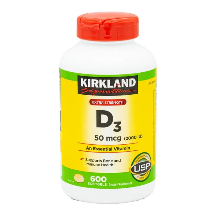 Vitamina D3 50 mcg 600 Capsulas Kirkland Signature