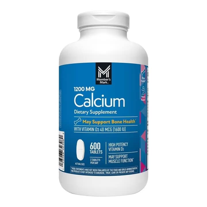 Calcio 600 tabletas 1200mg Member´s Mark