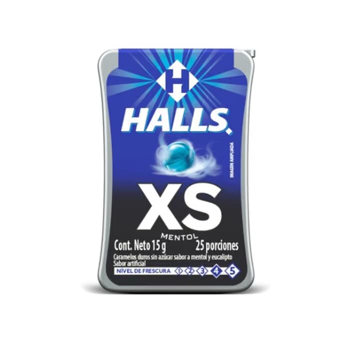 Caramelos Sabor a Mentol y Eucalipto Halls XS