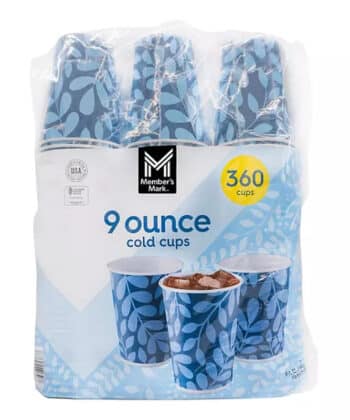 Vaso de papel impreso x 360 unds 9 oz Member's Mark