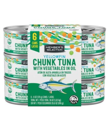 Atún de Aleta Amarilla con Vegetales en Aceite 170g x 6 Unids Member's Selection