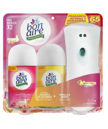 Aerosol con Dosificador Automático + Repuesto con Fragancias Surtidas 2 Unidades Bonaire
