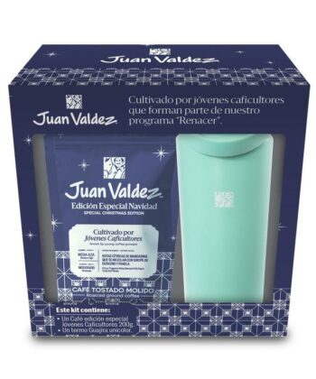 Café Tostado Molido Edición Navideña 200 g / 7.05 oz + Termo Juan Valdez