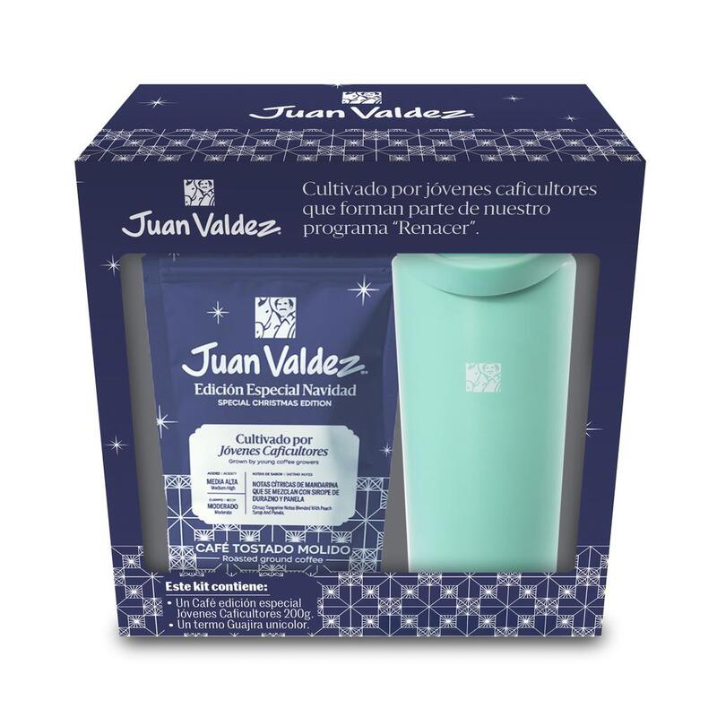 Café Tostado Molido Edición Navideña 200 g 7.05 oz + Termo Juan Valdez (1)