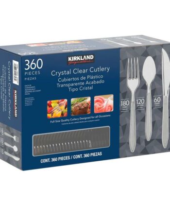 Set de Cubiertos de Plástico Trasparente Tipo Cristal 360 Piezas kirkland Signature