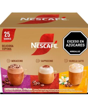Sobres de Mokaccino, Cappuccino y Vainilla Latte 450g Nescafé