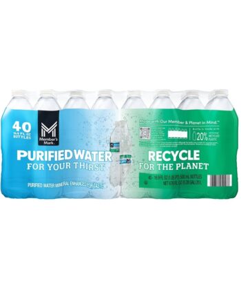 Agua purificada 16,9 onzas líquidas x 40 unds Member's Mark