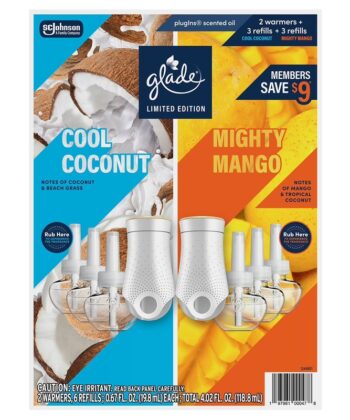 Aceite perfumado Coco Fresco y Mango 2 difusores + 6 recambios Glade PlugIns