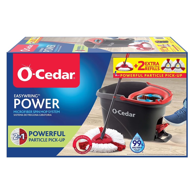 Fregona giratoria de microfibra + 2 recambios O-Cedar EasyWring Power (1)