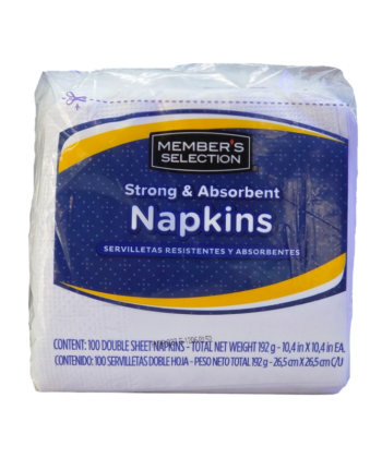 Servilletas Resistentes y Absorbentes 100 unds Member’s Selection