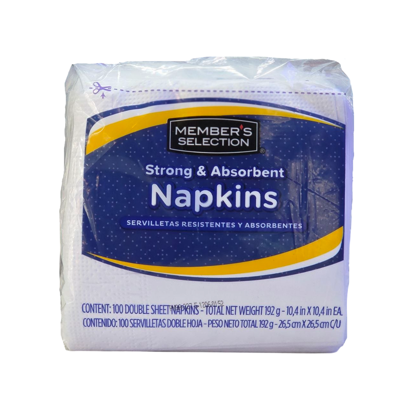 Servilletas Resistentes y Absorbentes 100 unds Member’s Selection
